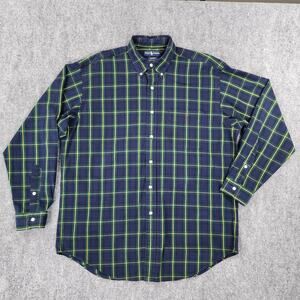 Vintage Ralph Lauren Shirt Mens Large Blue Plaid Blaire Oxford Cloth Button Down